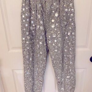 House of Harlow 1960 Silver Embellished Joggers